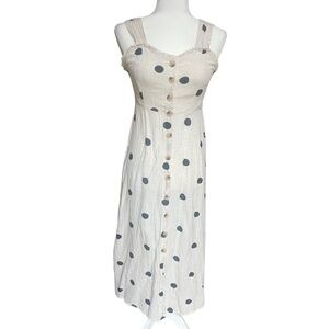 Sincerely Jules Linen Blend Polka Dot Dress